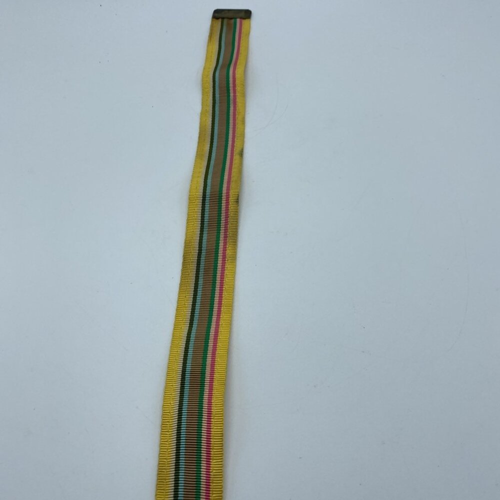 Unbranded Yellow Multicolor Striped D-Ring Belt Women's Size M End to End 31.5" - Picture 9 of 11